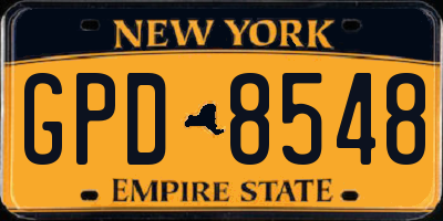 NY license plate GPD8548