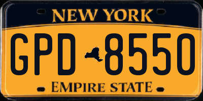 NY license plate GPD8550