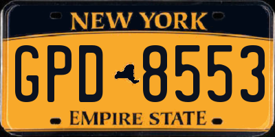 NY license plate GPD8553