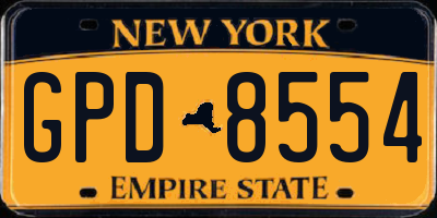 NY license plate GPD8554