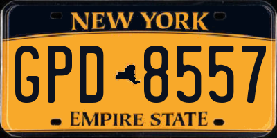 NY license plate GPD8557