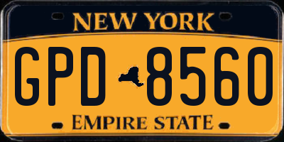 NY license plate GPD8560