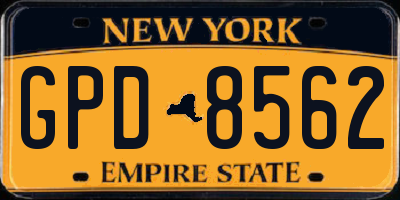 NY license plate GPD8562