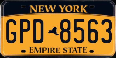 NY license plate GPD8563