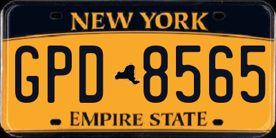 NY license plate GPD8565