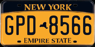 NY license plate GPD8566