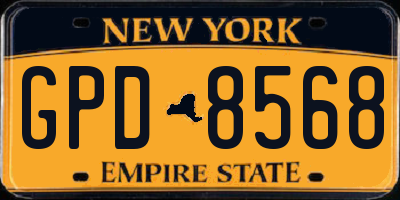 NY license plate GPD8568