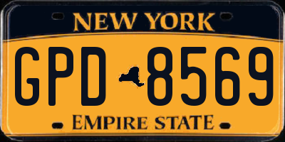 NY license plate GPD8569