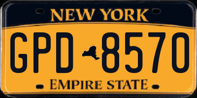 NY license plate GPD8570