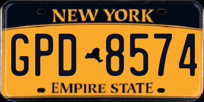 NY license plate GPD8574