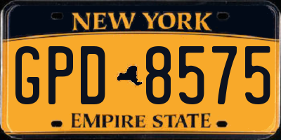 NY license plate GPD8575