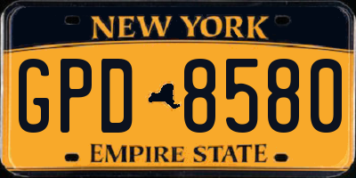 NY license plate GPD8580