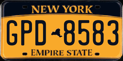 NY license plate GPD8583