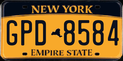NY license plate GPD8584