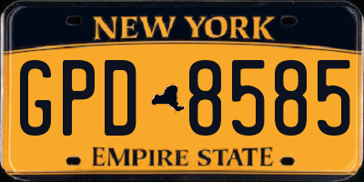 NY license plate GPD8585