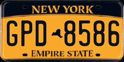 NY license plate GPD8586