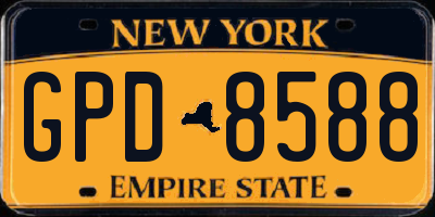 NY license plate GPD8588