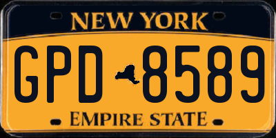 NY license plate GPD8589