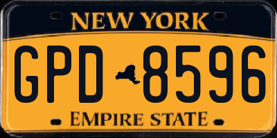 NY license plate GPD8596