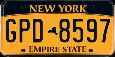 NY license plate GPD8597