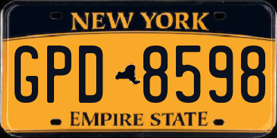 NY license plate GPD8598