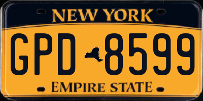 NY license plate GPD8599