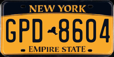 NY license plate GPD8604