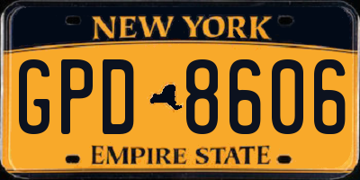 NY license plate GPD8606