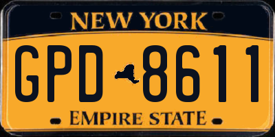 NY license plate GPD8611