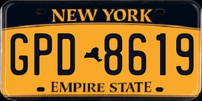 NY license plate GPD8619