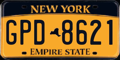 NY license plate GPD8621