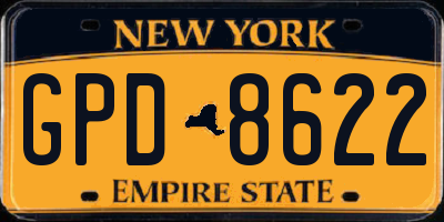 NY license plate GPD8622