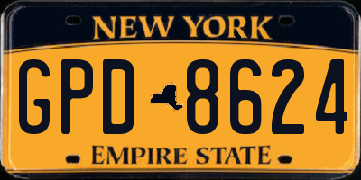 NY license plate GPD8624