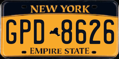 NY license plate GPD8626