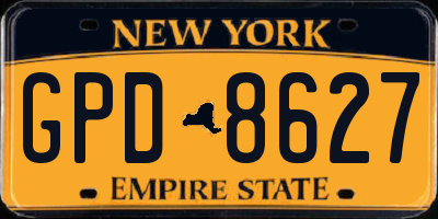 NY license plate GPD8627