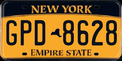 NY license plate GPD8628