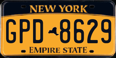 NY license plate GPD8629