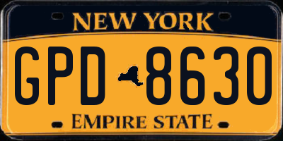 NY license plate GPD8630
