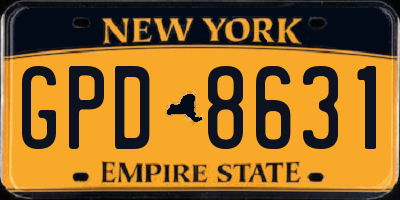 NY license plate GPD8631