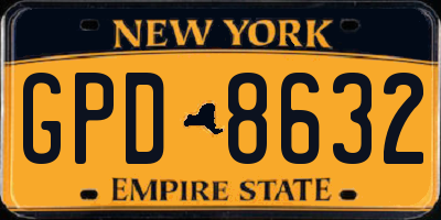 NY license plate GPD8632