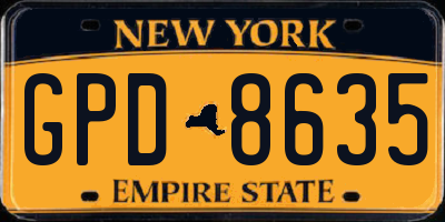 NY license plate GPD8635