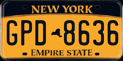 NY license plate GPD8636