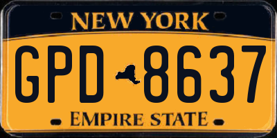 NY license plate GPD8637
