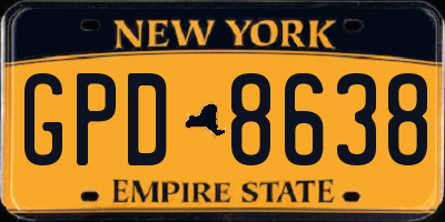 NY license plate GPD8638