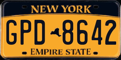 NY license plate GPD8642