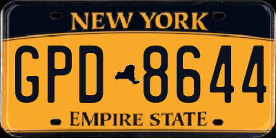 NY license plate GPD8644