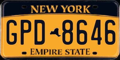 NY license plate GPD8646
