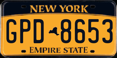 NY license plate GPD8653
