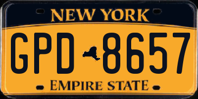 NY license plate GPD8657