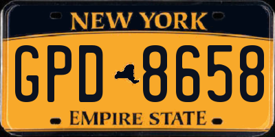 NY license plate GPD8658